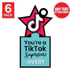 TikTok PERSONALIZED Shaped Thank You Tags - 6 PK
