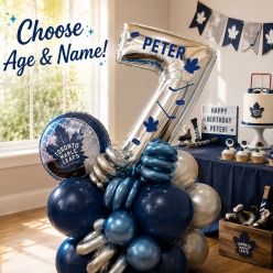 Toronto Leaf PERSONALIZED Single Digit Age & Name Balloon Column