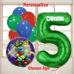 TMNT PERSONALIZED Name & Age Balloon Bouquet