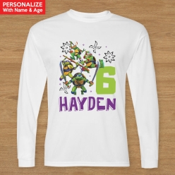 TMNT Personalized Name & Age Long Sleeve Shirt