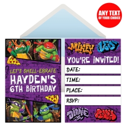 TMNT Mayhem PERSONALIZED Invitations - 8 Pack