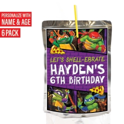 TMNT Mayhem PERSONALIZED VINYL Juice Labels - 6 PK