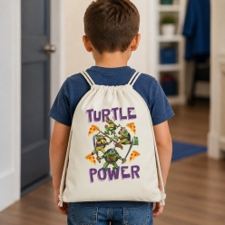 Turtle Power Drawstring Backpack