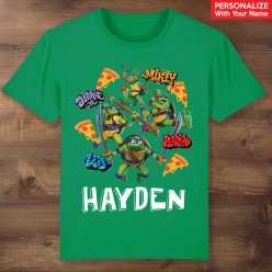 TMNT Personalized Name Green T-shirt