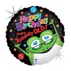 Toadally Old Birthday Foil Balloon