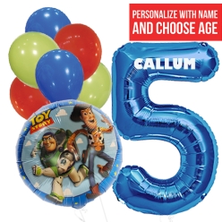 Toy Story PERSONALIZED Name & Single Digit Age Balloon Bouquet