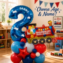Train 6 FT Airfill Personalized Balloon Column Kit
