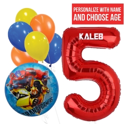 Transformers PERSONALIZED Name & Single Digit Age Balloon Bouque