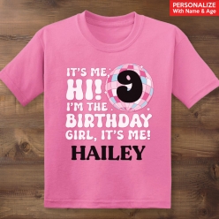 55% OFF: Birthday Girl Era Personalized Pink T-shirt