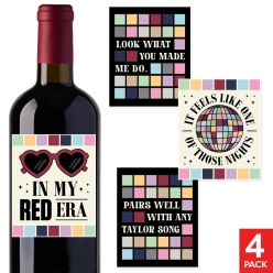 60% OFF: Taylor Swift Vinyl Wine Bottle Labels - 4 PK