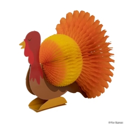 Thanksgiving Turkey Honeycomb Table Decorations-6Pk