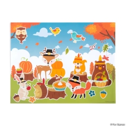Thanksgiving Woodland Animal Sticker Scenes-12Pk