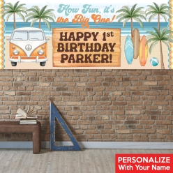 The Big ONE Surfing PERSONALIZED Giant Vinyl Keepsake Banner