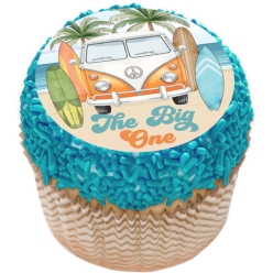 The Big ONE Surfing Cupcake Icing Toppers 12pk