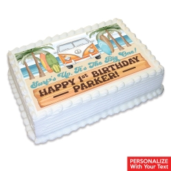 The Big ONE Surfing Birthday Personalized Edible Icing