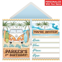 The Big ONE Surfing Birthday Personalized Invitations - 8 Pk