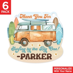 The Big ONE Surfing PERSONALIZED Thank You Tags - 6 Pk