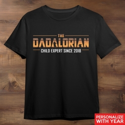 The Dadalorian Personalized Black T-shirt- Choose A Size