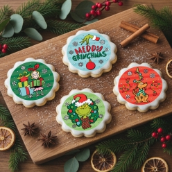 Grinch Cookie/Cupcake Toppers 12PK