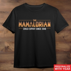 The Mamalorian Personalized Black T-shirt- Choose A Size