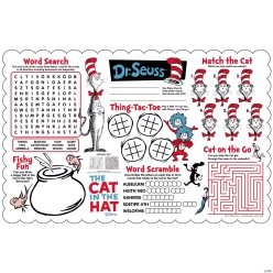Dr. Seuss Cat in the Hat Activity Placemats-12Pk