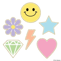 Pastel Varsity Themed Cardstock Wall Cutouts Set-6Pk