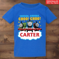 Choo Choo Thomas Personalized Blue T-shirt