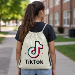 TikTok Logo Drawstring Backpack