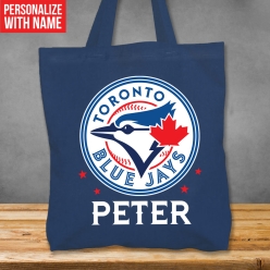 Toronto Blue Jays Personalized Name BIG Blue Tote Bag