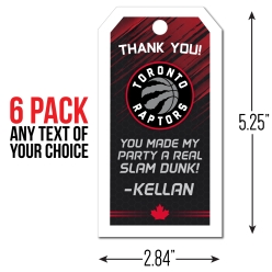Toronto Raptors Basketball PERSONALIZED Thank You Tags - 6 Pk