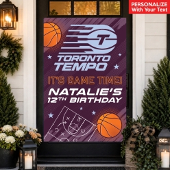 Toronto Tempo Basketball PERSONALIZED Giant Vinyl Door Sign