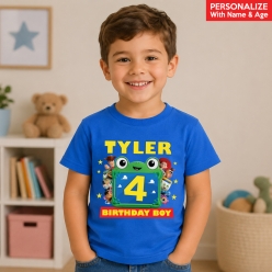 Toy Story 5 Birthday Boy Personalized Blue T-shirt
