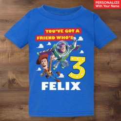 Toy Story 3rd Birthday Personalized Blue T-shirt
