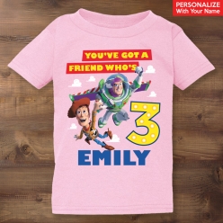 Toy Story 3rd Birthday Personalized Pink T-shirt