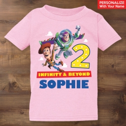 Toy Story 2nd Birthday Personalized Pink T-shirt