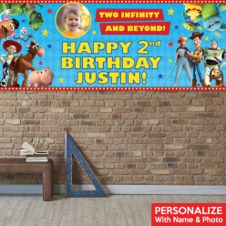 Toy Story TWO Infinity & Beyond PHOTO PERSONALIZED Vinyl Banner