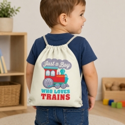 Train Drawstring Backpack