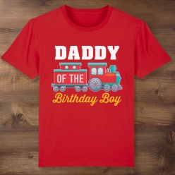 55% OFF: Train Daddy of the Birthday Boy Red T-shirt