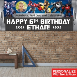 Transformers PHOTO PERSONALIZED Giant Vinyl Keepsake Banner