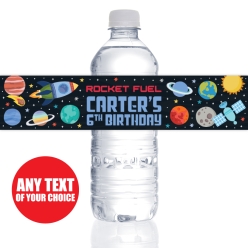 Trendy Space PERSONALIZED VINYL Bottle Labels - 10 PK