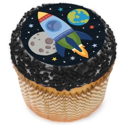 Trendy Space Cupcake Icing Toppers 12pk