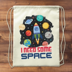 60% OFF: I Need Space Drawstring Backpack