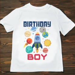 55% OFF: Space Birthday Boy T-shirt- Choose Size