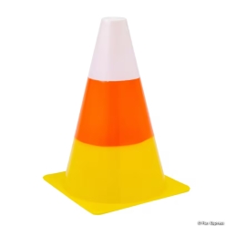 Tri-Color Halloween Candy Corn Plastic Traffic Cones-10Pk