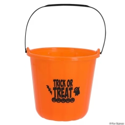 Orange Jack-O'-Lantern Trick or Treat Plastic Buckets-12Pk