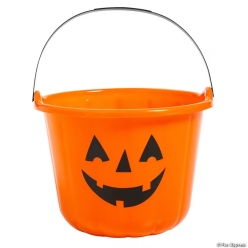Large Orange Jack-O'-Lantern Plastic Buckets-6Pk