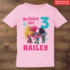 55% OFF: Trolls Birthday Girl Personalized Light Pink T-shirt