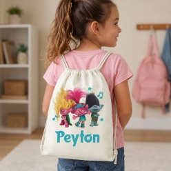 Trolls Personalized Name Drawstring Backpack