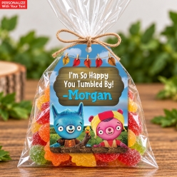 Tumble Leaf Shaped PERSONALIZED Thank You Tags - 6 Pk