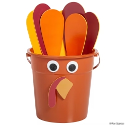 Turkey Pail Thanksgiving Craft Kit-3Pk